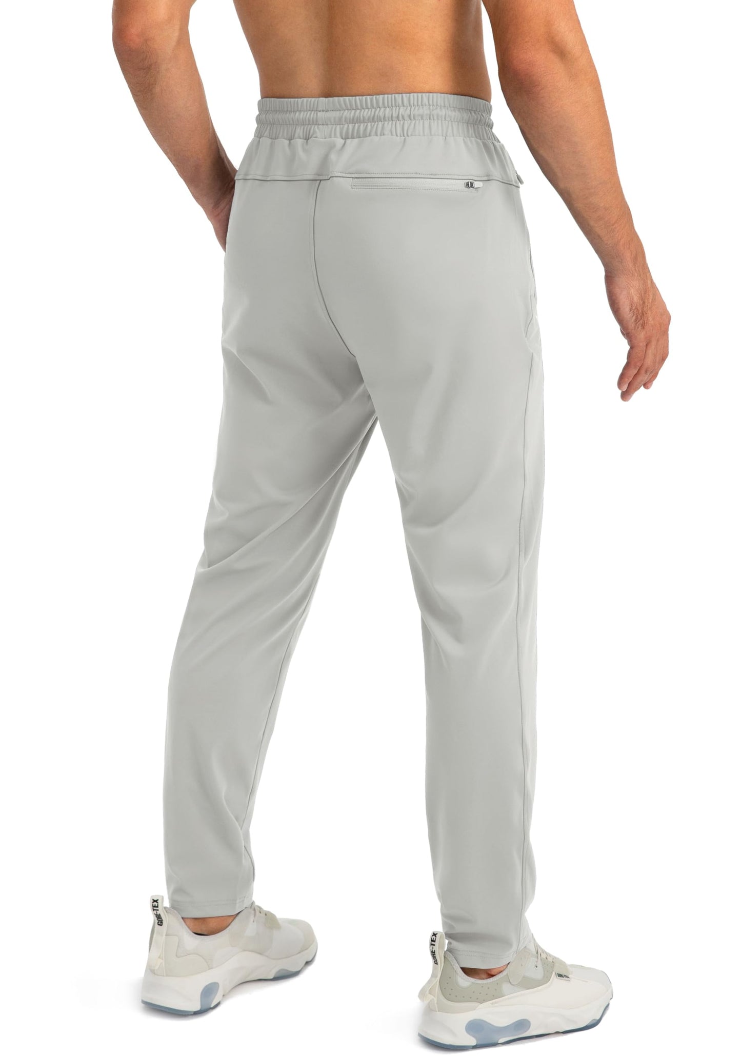 G Gradual Men's Sweatpants with Zipper Pockets Tapered Joggers for Men Athletic Pants for Workout, Jogging, Running (Bright Grey, 3X-Large)