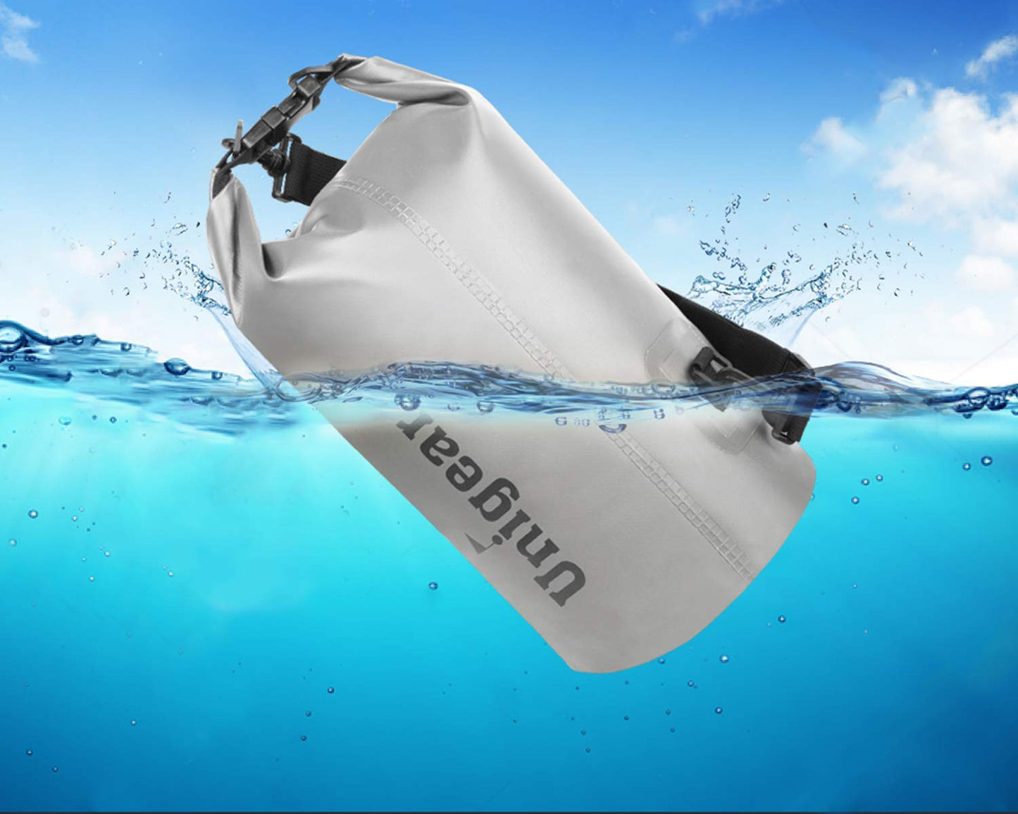 Unigear Dry Bag Waterproof, Floating and Lightweight Bags for Kayaking, Boating, Fishing, Swimming and Camping with Waterproof Phone Case (White, 2L)