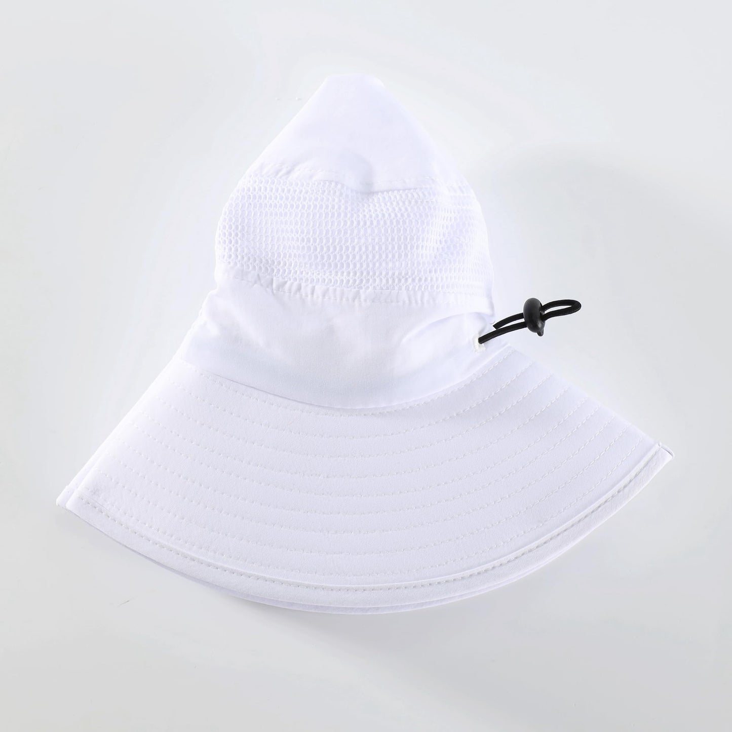 Home Prefer UPF50+ Mens Sun Hat Wide Brim Fishing Hat Breathable Mesh Beach Bucket Hat for Men Women (White)
