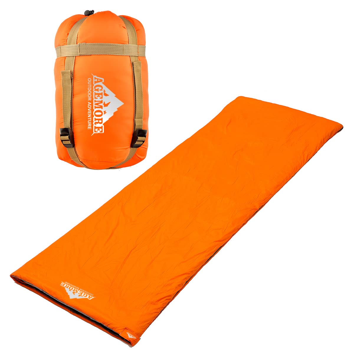 AGEMORE Ultralight Warm Weather Envelope Sleeping Bag, Lightweight Waterproof Compact Sleeping Bag, for Spring Summer & Fall, 75’’L X 30’’W Fit for Kids Teens Or Adults Outdoor Camping & Backpacking