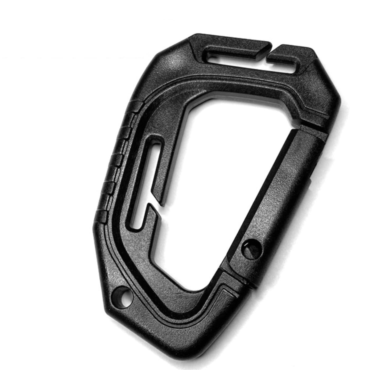 HOUSON 12PCS Tactical Carabiner Clip, Plastic Hard Polymer Carabiners D Shape Rings Keychain Buckle Light Weight Spring for Backpack Hanging Camping Outdoor Travel