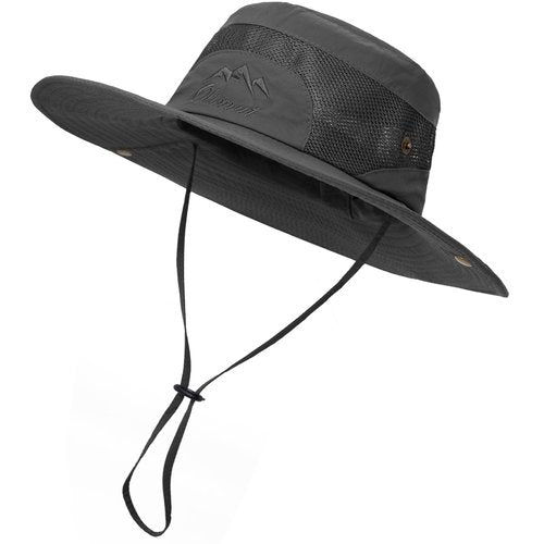 Sun Hat for Women Men UPF 50+ Wide Brim Fishing Hat Waterproofing (US, Alpha, One Size, Dark Grey)