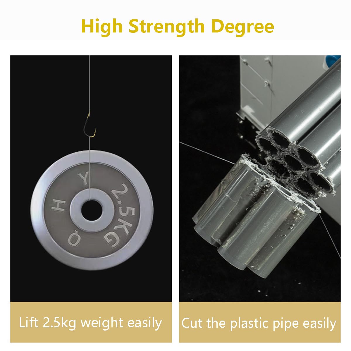 AMHDV Small Barbless Fishing Hook with Line, Tiny Fish Hooks and Leader (Pack of 20) (Black Gold, 20# (0-0.44lb))