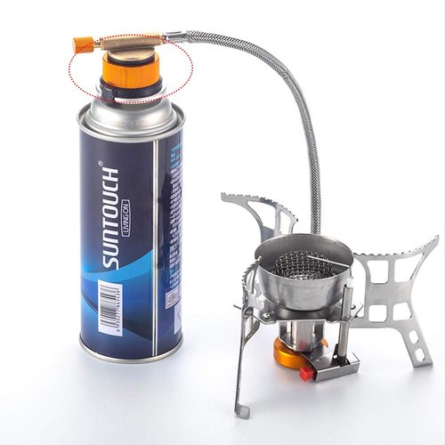 Steam lamp,YIWENG Outdoor Portable Camping Gas Lantern Piezo Ignition Mini Gas Tent Lamp Light with 3 Mantles and Adapter