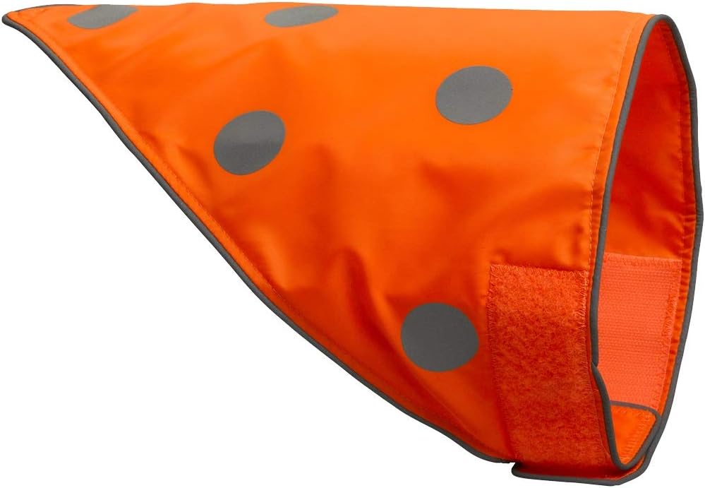 SPOT THE DOG! Reflective Dog Bandanas - High Visibility Safety Dog Accessories for Small, Large Dogs, Orange Collar, Scarf, Kerchief, Bib for Hunting, Camping, Walking at Night (Blaze Orange, M-L)