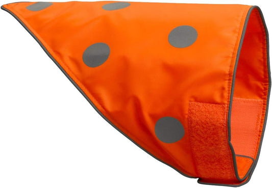 SPOT THE DOG! Reflective Dog Bandanas - High Visibility Safety Dog Accessories for Small, Large Dogs, Orange Collar, Scarf, Kerchief, Bib for Hunting, Camping, Walking at Night (Blaze Orange, M-L)