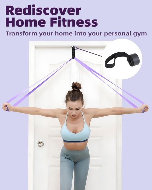 Pull Up Bands, Fitense 5-80lbs Resistance Bands Set with Door Anchor, Stretching Assist Band, Portable Exercise, Muscle Training, Physical Therapy, Exercise Workout Bands for Working Out for Women