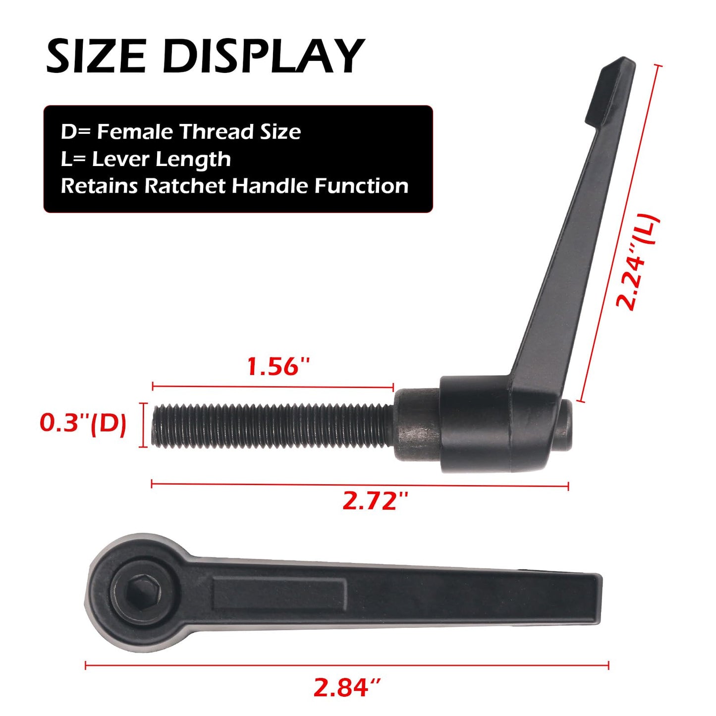 Exercise Bike Horizontal Seat bar Adjustment Lever Replacement parts for peloton Spin Bike Adjuster Handle, Alloy Adjustable Handle Accessories (black 2)