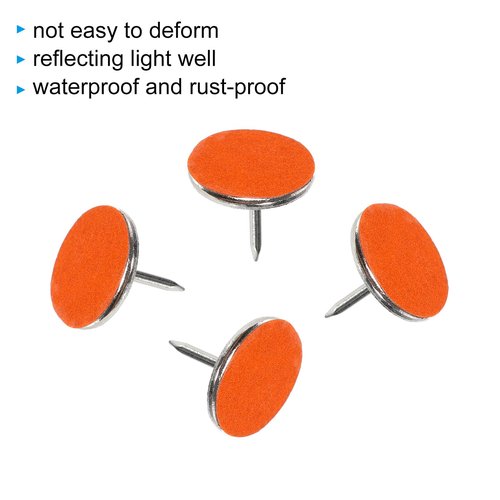 PATIKIL Reflective Tack, 50 Pcs Trail Marking Tacks Metal Hiking Markers Glow Tacks for Hiking, Hunting, Camping, Orange