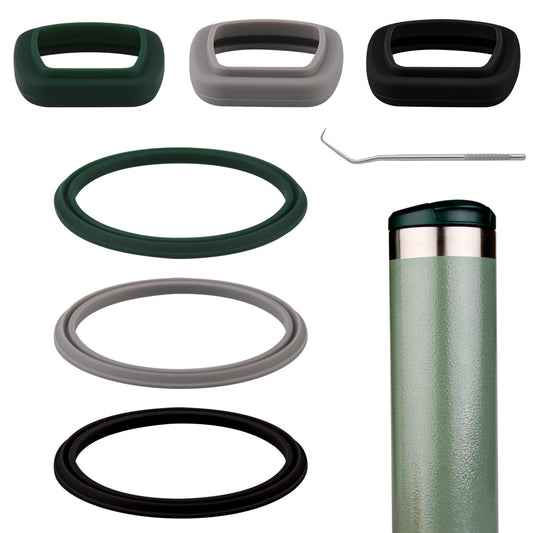 (7 Pack) ubber Seal Replacement for Stanley AeroLight Transit Bottle,Seal Gasket for Stanley AeroLight 16oz/20oz Transit Bottle Leak Proof Insulated Travel Tumbler (7, Black/Gray/Green)