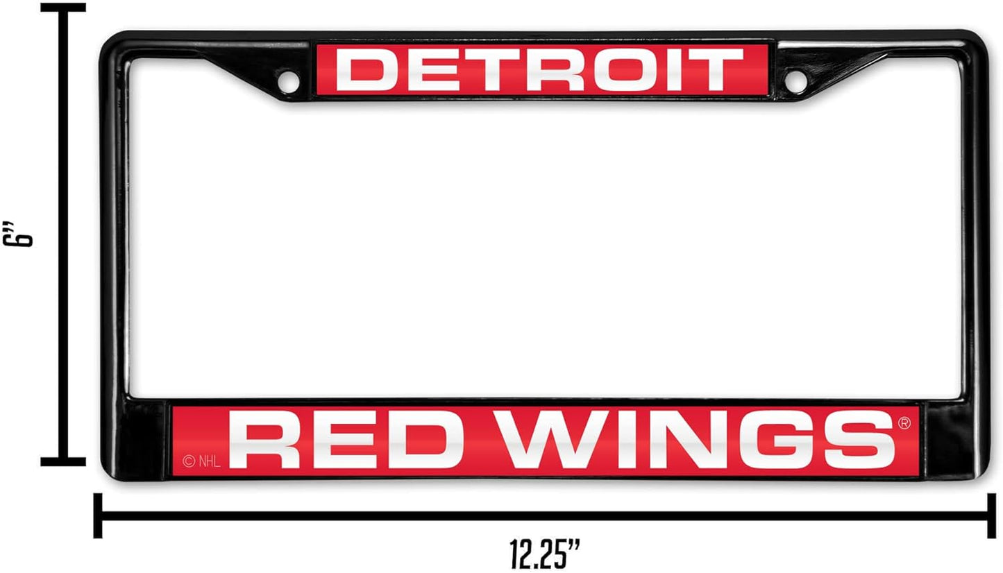 NHL Detroit Red Wings Laser Cut Chrome Frame - 12" x 6" Car Accessory
