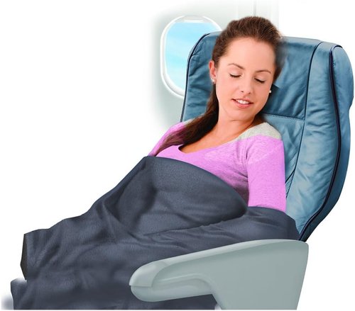 Cloudz Cozy Compact Airplane Travel Blanket for Your Flight, Car, Camping, Home or Comforting Warmth Anywhere! - Light Pink