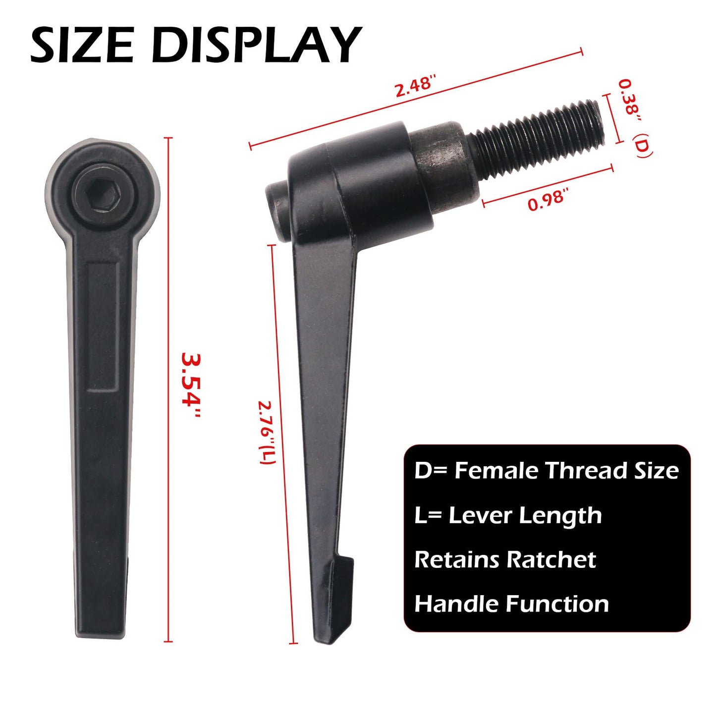 Exercise Bike Seat an Handle Height bar Adjustment Lever for Peloton Bike Replacement Parts, Adjustable Alloy L-Handle Accessories -2 Pack