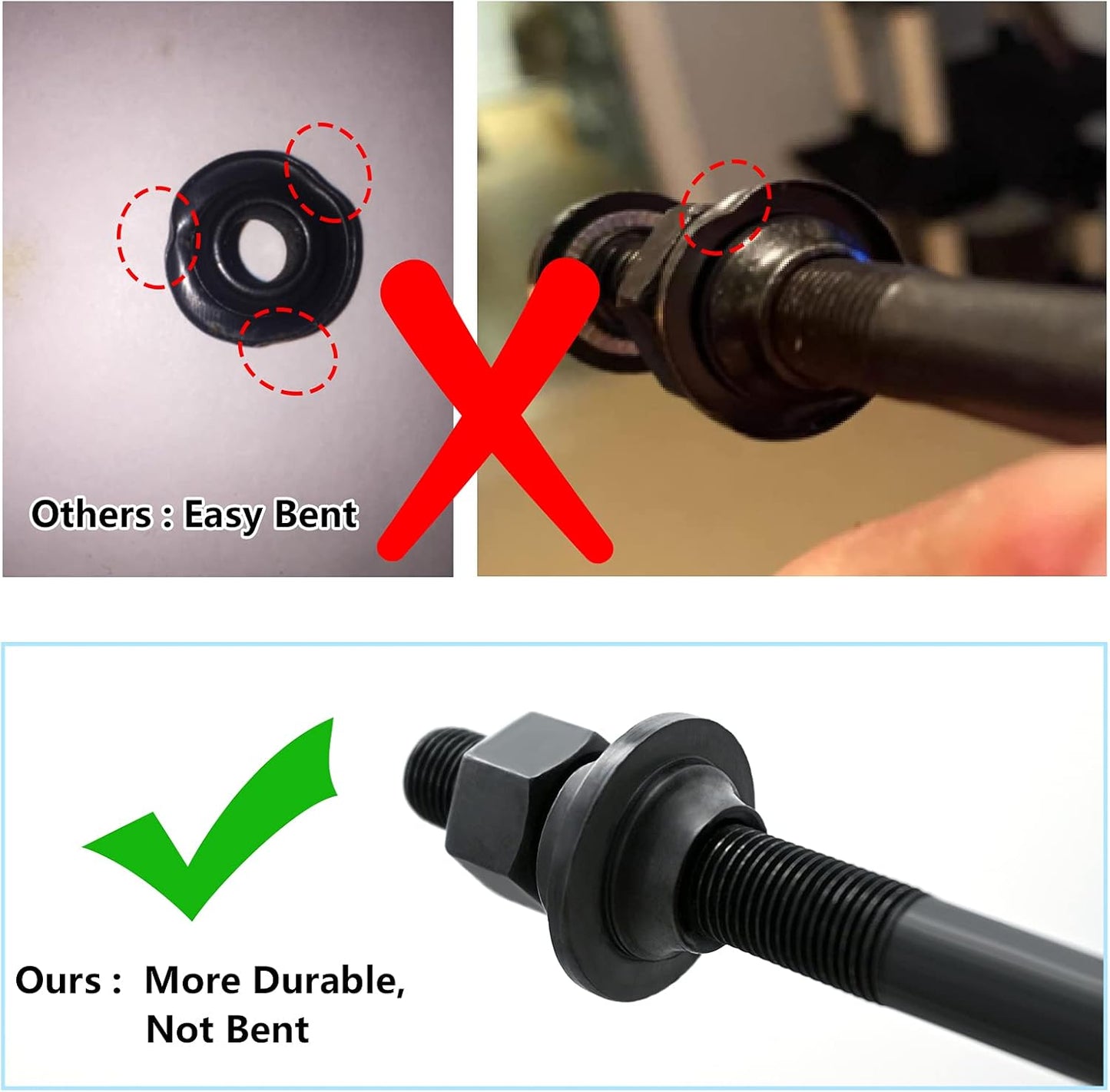 AiTuiTui 1 Pair Bike Quick Release Axle Skewer Bicycle Hub Parts, Front & Rear Axle Hollow Shaft Kit Replacement for Road, Mountain, MTB, BMX Bikes