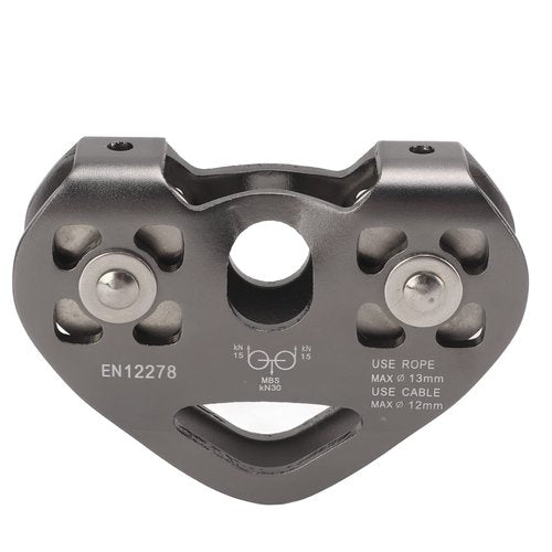 Zipline Pulley, Dual Trolley Double Pulley Tandem Speed Zip Line Pulley, Climbing Pulleys for 1/4 5/16 3/8 1/2 Cable Backyard Zipline, Hauling, Rigging and Commercial Purposes