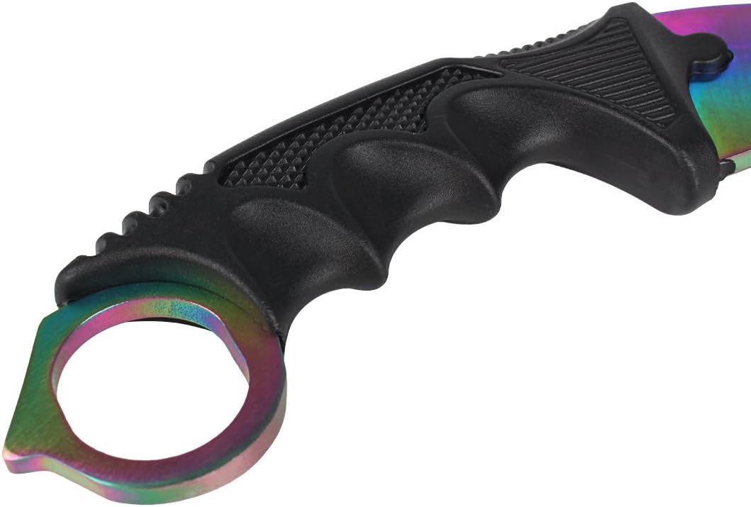 Andux Karambit Camping Hunting Tool with Cord ZD-01 (Purple-White)