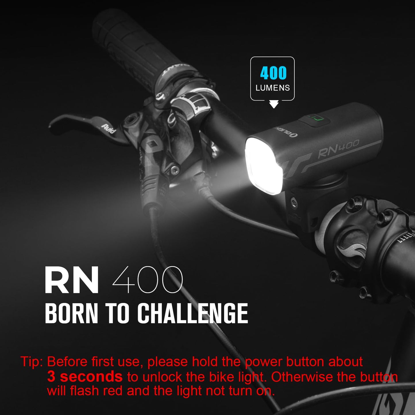 OLIGHT RN 400 LED Bike Headlights, 400 Lumens USB Type-C Rechargeable Bike Front Light Bundle RN 120 C Bicycle Lights, 120 Lm Taillight