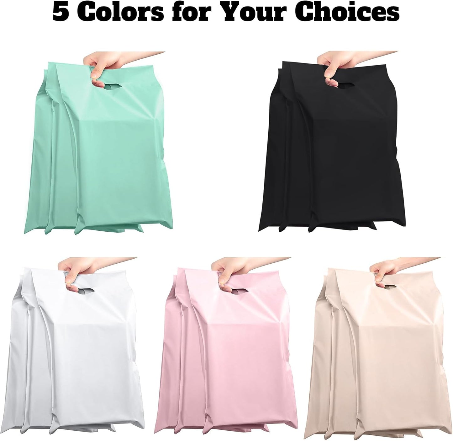 50-100PCS Custom Upgrade Design Shipping Bags with Handle, Personalized Mailing Bags for Clothing with Self Adhesive Strip, Waterproof, Tear-Proof (25.5×33cm(10×13inches))