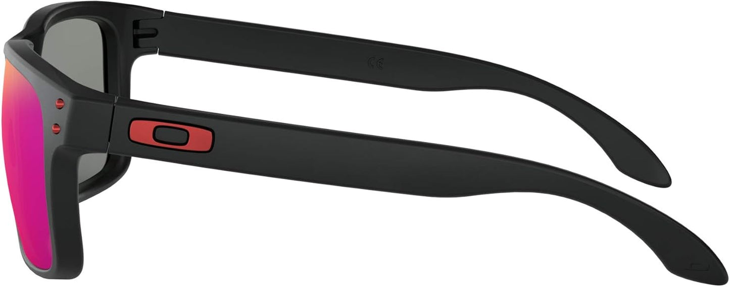Oakley Holbrook Sunglasses - Matte Black Frame with Red Lenses for Men