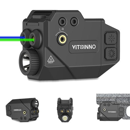 VITOINNO 500lm Pistol Light and Blue Green Laser Combo,Slidable Weapon Light and Laser Beam for Guns with Picatinny