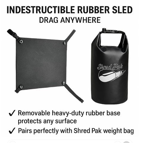 Upgraded ShredPak - Resistance Training System - Weight Sled Harness Weight Bag, Handles - Football Training, Any Surface, Strength Workout for Athletes - Burn 3X The Calories - Gym, Home and, Outdoor