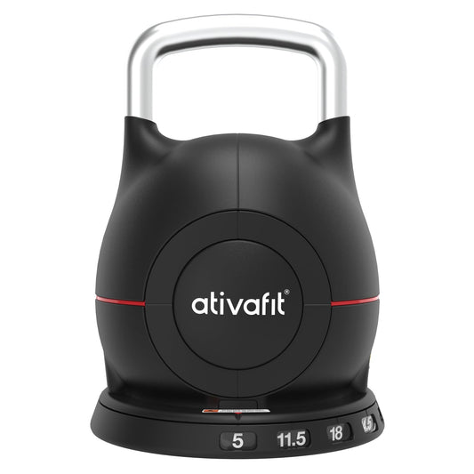 Ativafit 7 in 1 Adjustable Kettlebell 5-44lbs Adjustable Kettlebell with Solid Aluminum Handle Quick Adjustment Weights With Safety Locking Systerm Space Saving Strength Training For Women and Men Full Body Home Gym Workout