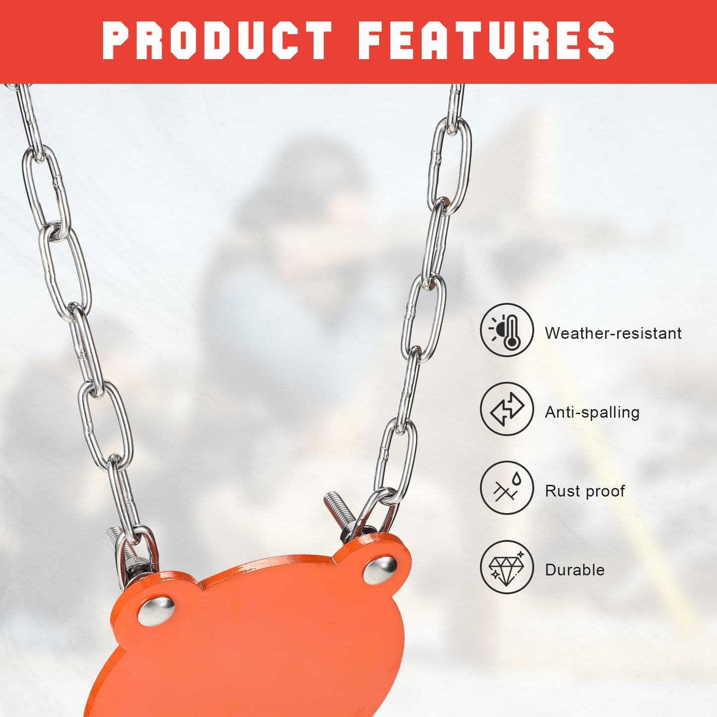 Hicarer Complete Hanging Target Gong Mounting Kit AR500 3/8" Steel Shooting Mounting Kit Steel Target Hanger (6 Sets)
