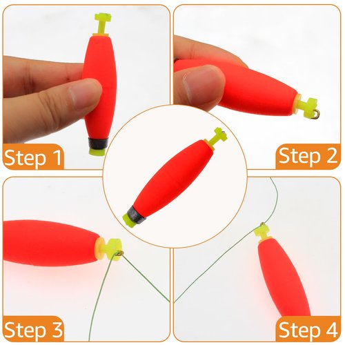 Proximitck Fishing Floats Fishing Bobbers EVA Foam Floats Cigar Fishing Bobbers Weighted Snap-on Floats Bass Trout Crappie Sea Boat Fishing