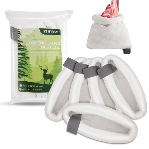 Zihvfzu Elk Game Bags - 5 Pack Stretchable Meat Bags Suitable for Various Hunting Wild Animals, Including Elk, Deer, Caribou and Goose - 4 Pack 48" & 1 Pack 28" Reusable Breathable Meat Game Bags