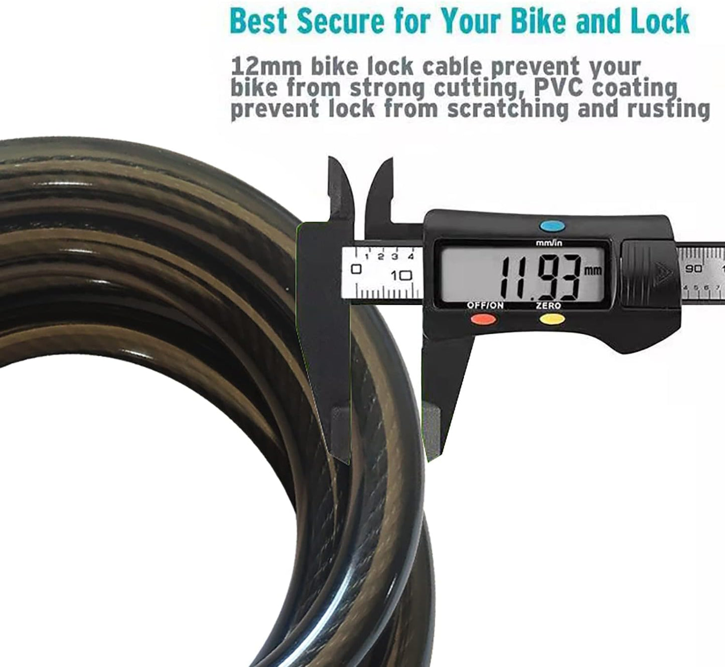 Sport Bike Lock Cable, 4-Feet Bicycle Cable Lock with 5-Digit Resettable Combination Bike Cable Lock Orange