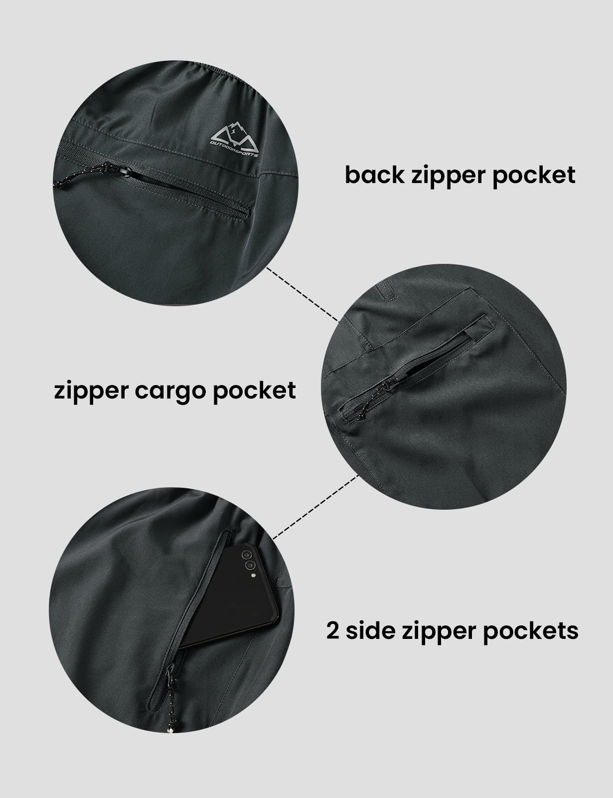 TBMPOY Men's Hiking Cargo Shorts 7" Quick Dry Athletic Running Workout Lightweight Shorts for Golf Fishing with Pockets Dark Grey 2XL