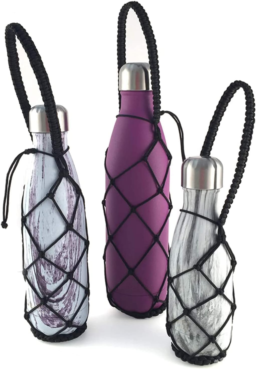 HydroNet Handle - Compatible with S'well, Simple Modern, Mira, Manna Stainless Steel Water Bottles — Available in 9 oz, 17 oz, 25 oz (Black, 25 oz)