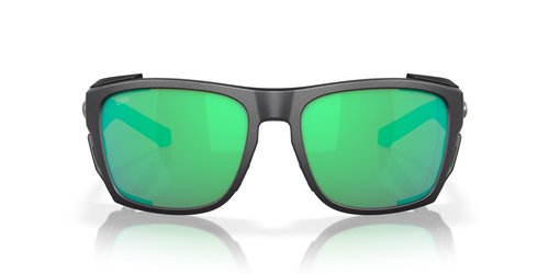 Costa Del Mar King Tide 6 Polarized Rectangular Sunglasses, Black Pearl/Green Mirrored Polarized-580G, 58 mm