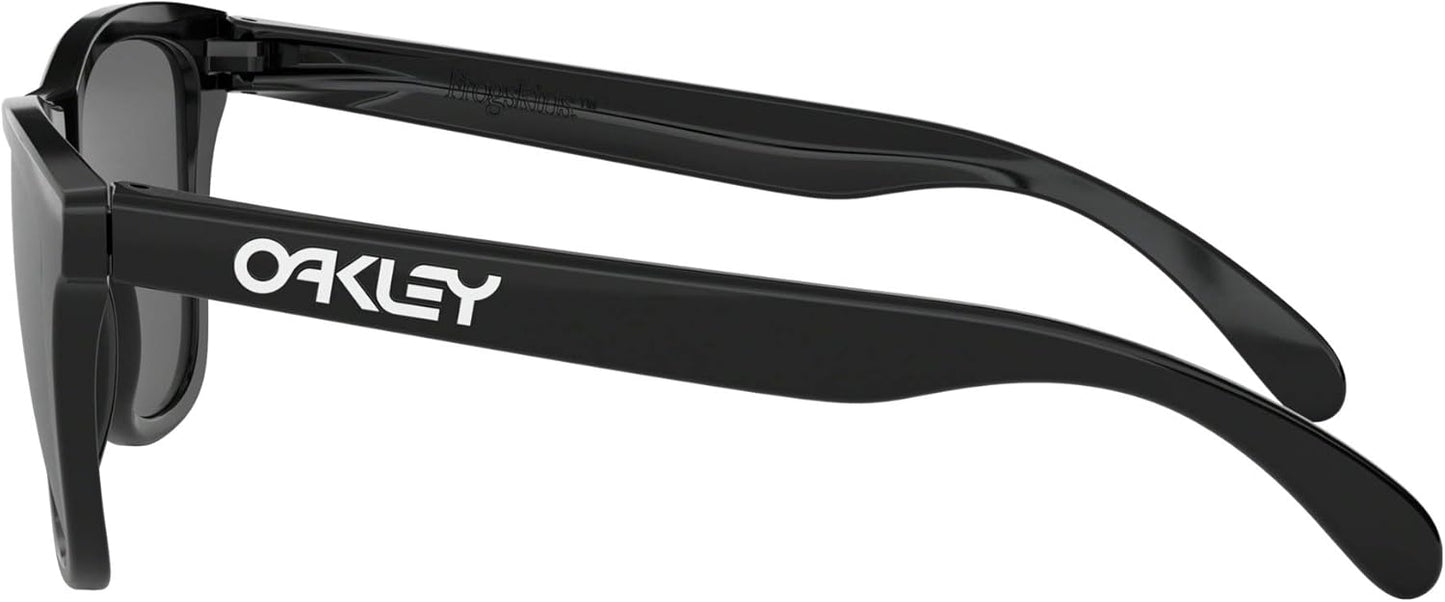 Oakley Frogskins Sunglasses 24-306 Polished Black & Crystal Grey 55mm - Authentic Style