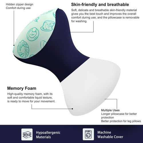 rytopt Knee Pillow for Side Sleepers, Camping Pillow, Leg Pillow, Small Memory Foam Pillow Travel, Comfortable Leg Pillow for Side Sleeping, Compatible for Camping