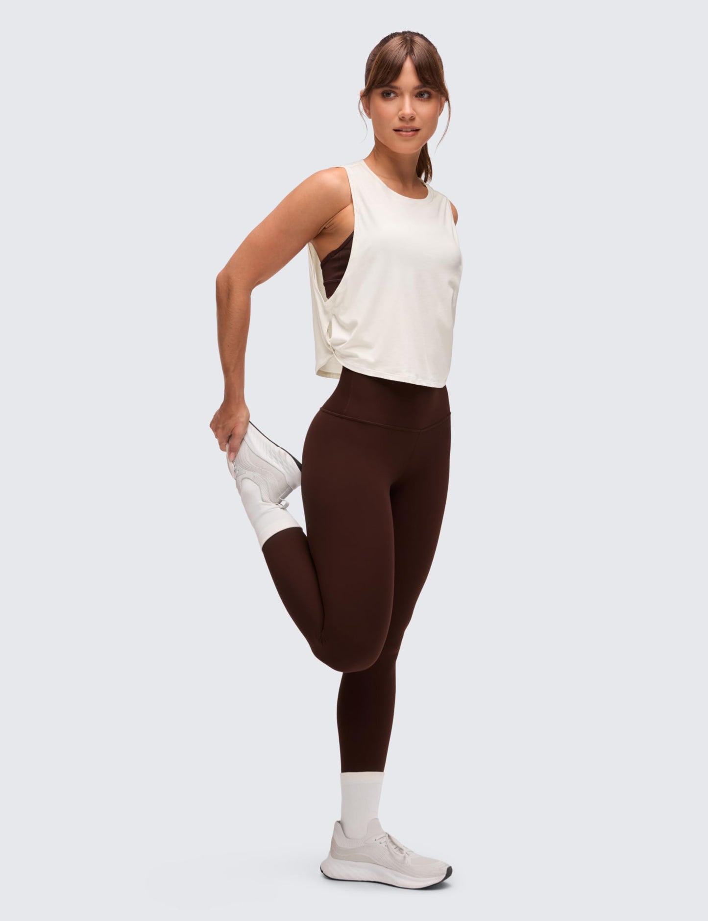 CRZ YOGA Pima Cotton Large Armhole Tank Tops for Women - Workout Sport Athletic Yoga Running Gym Loose Crop Sleeveless Shirts Milky White (Bone) XX-Small
