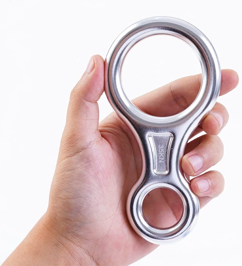 PROND Terminal 8 Descender, Climb Aluminum Figure 8 Descender Rigging Plate Heavy Duty, 35KN Aluminum Alloy Descender for Outdoor Climbing Rappel Gear Downhill Ring Equipment and Belay Device