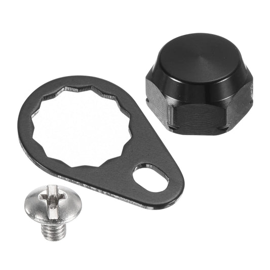 PATIKIL Fishing Reel Screw Nut Locking Plate, Right Handle Locking Caps Screw M8 Nut Replacement for DIY Fishing Accessories, Black