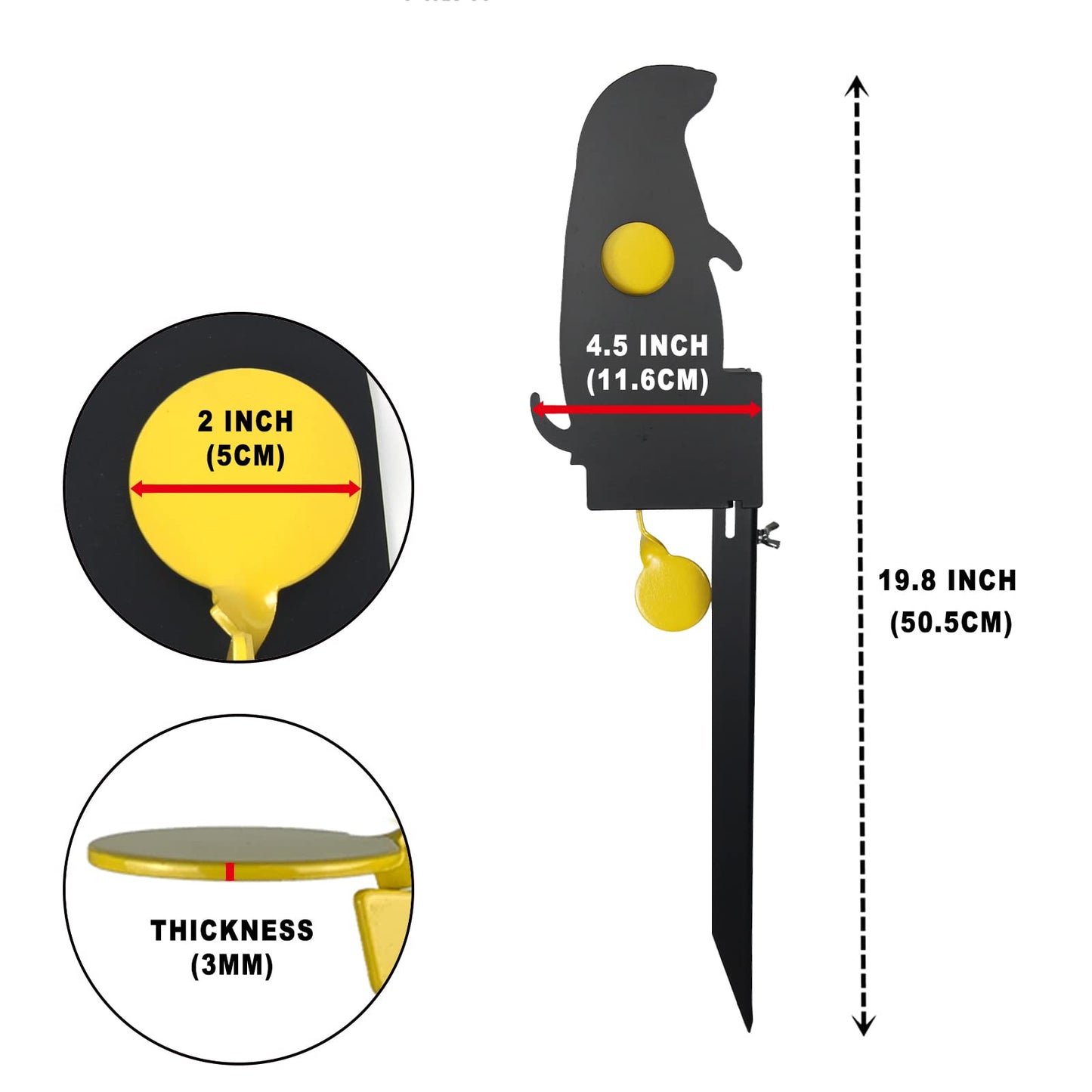 Atflbox Metal Prairie Dog and Eagle Air Gun Pellet BB Guns Rimfire Reset Target, Rated for .177 .22 Caliber Outdoor Shooting