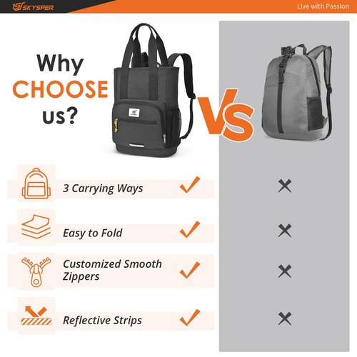 SKYSPER Foldable Hiking Backpack 20L Lightweight Travel Daypack for Dayhike Walking Small Packable Daybag for Women Men