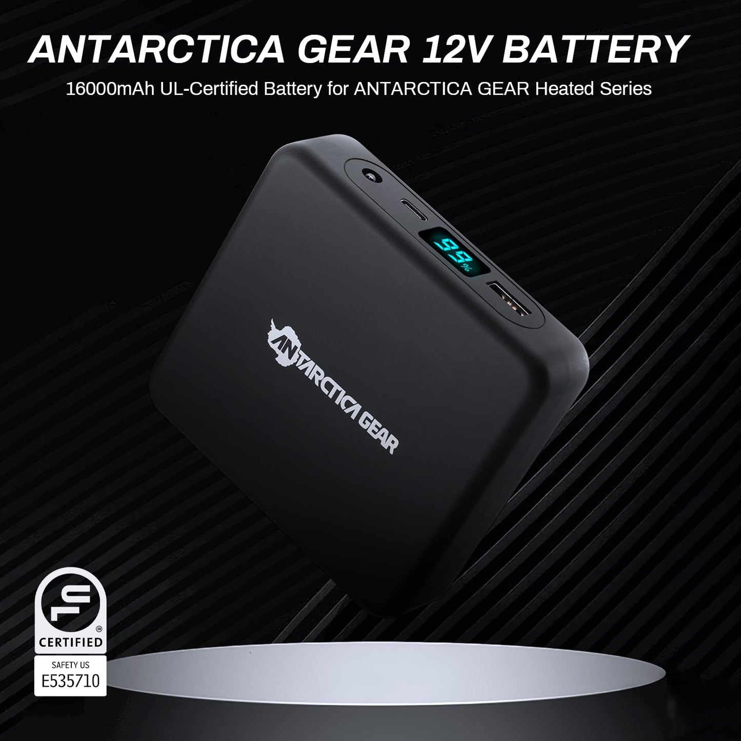 Antarctica Gear Heated Sleeping Bag, 5pcs Heating Areas Sleeping Bags with 16000mAh 12V Battery Pack, 3 Adjustable Heating Levels Cold Weather Sleeping Bag for All Season Hiking & Camping