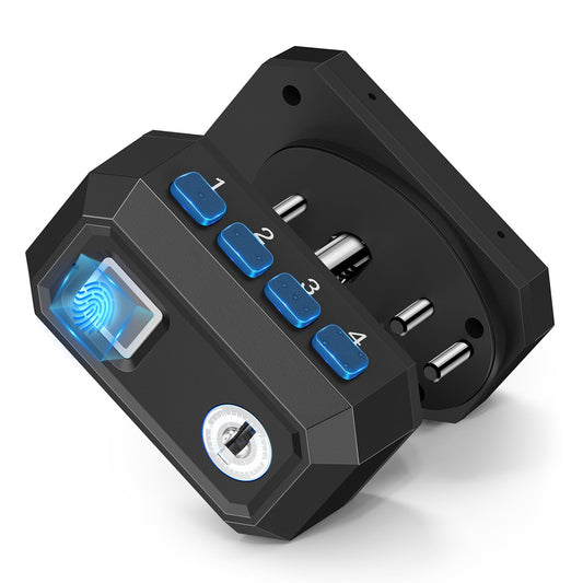 ONNAIS Defender SE Biometric Trigger Lock for Handguns, Rifles and Shotguns, Fingerprint Gun Trigger Lock with Keys, Keypad, Quick Release Gun Lock for Home, Travel, Car