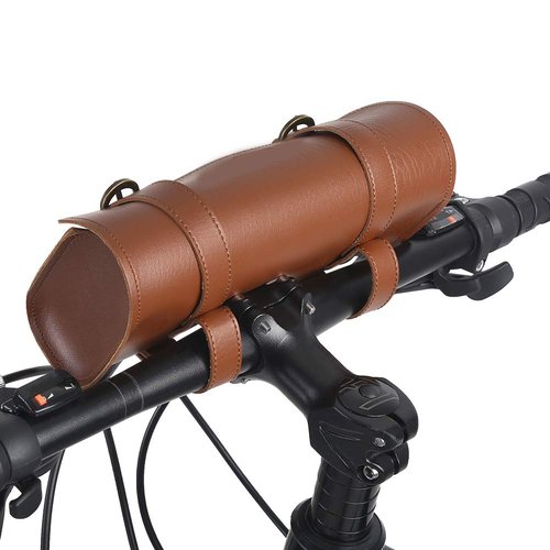 Socobeta Leather Bag Handlebar 25x15x8 B Retro Artificial Leather Front Frame Bag Pouch Cycling Accessory