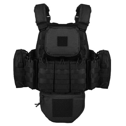 YAKEDA Outdoor Removable CS Training Vest, Molle Breathable Training Quick Adjustable Game Vest (US, Alpha, One Size, Regular, Regular, Black)