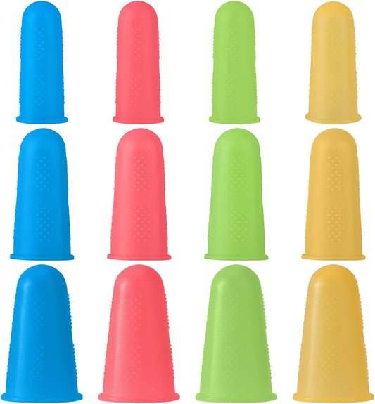 24 Pcs Silicone Hot Glue Finger Caps Finger Protector 3 Sizes Rubber Fingers Covers Anti-Slip Crochet Finger Guard Reusable Finger Protector Sleeve Tips Guard for Sewing Sorting Paper Ironing