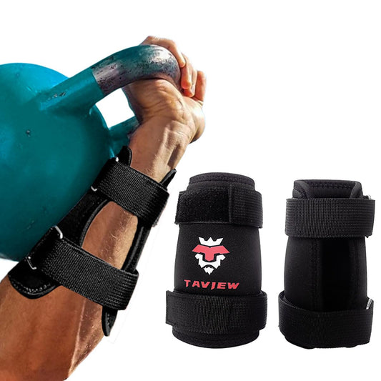 Kettlebell Wrist Guards, Adjustable Straps for Comfortable Fit, 7mm Protection - Covers Wrist and Forearm, Wear on Skin and Shirt, Lightweight and Durable (Pair)