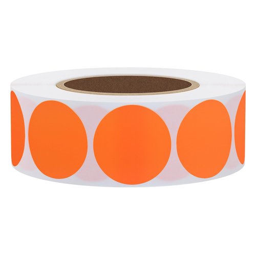 Hybsk 1 Inch Round Blank Fluorescence Green Shooting Target Pasters | Total 1,000 Adhesive Target Dots Per Roll (Fluorescent Orange)