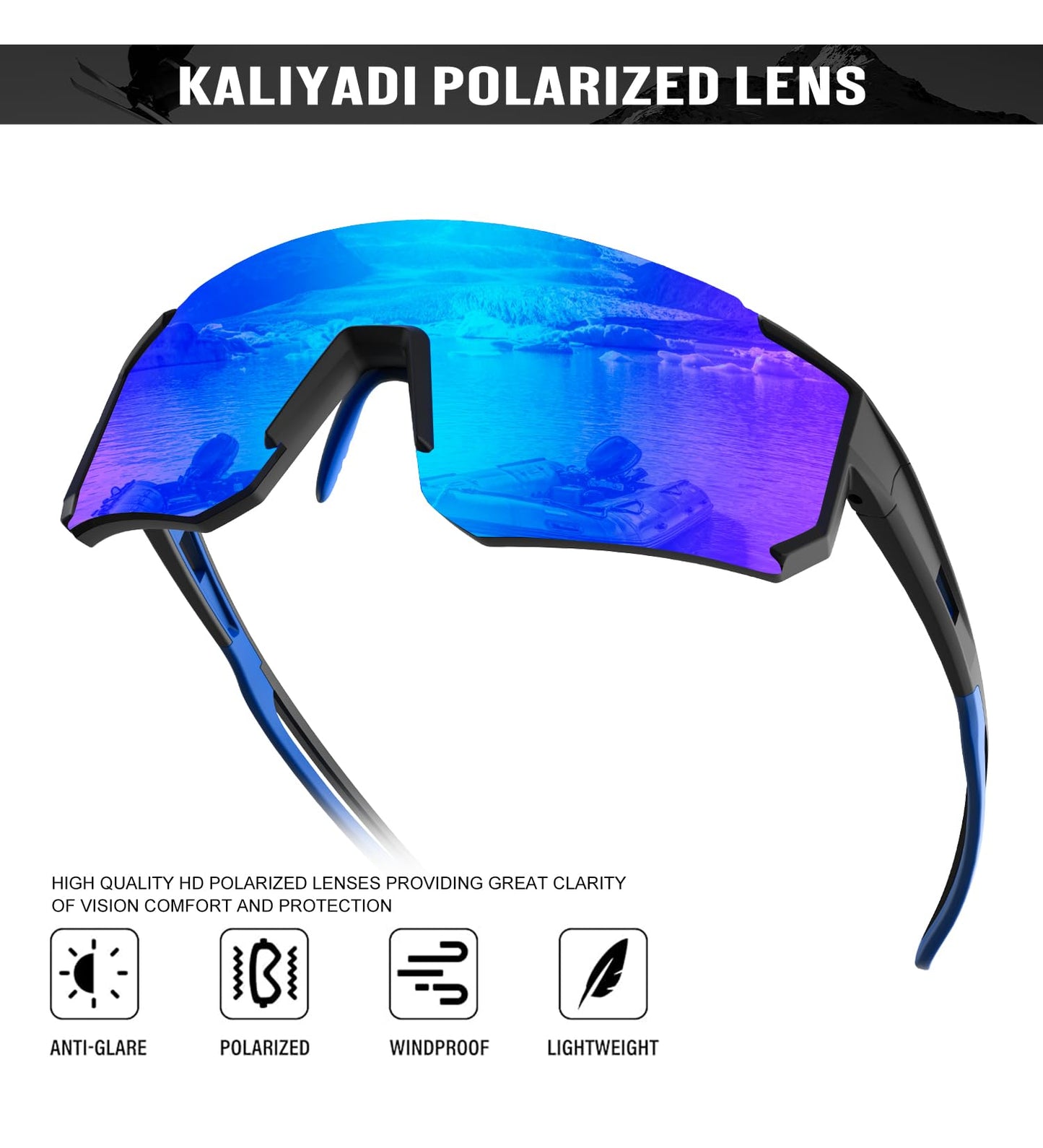 KALIYADI Polarized Sunglasses-for-Men Sports Sunglasses: Mens Running Sun Glasses UV400 Protection for Cycling Baseball