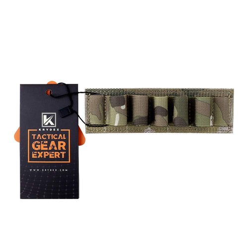 KRYDEX Chemlight Battery Holder Shot Shell Tray Pen Elastic Storage 5 Cells Hook & Loop Light Glow Stick Panel (Camo)