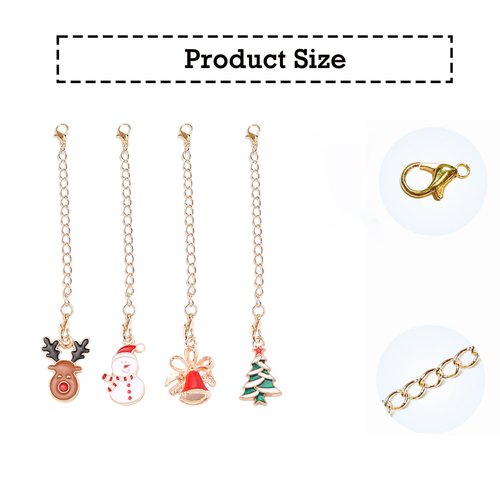 LUOTIVON 4PCS Christmas Charm Accessories for Stanley Cup, XMAS Keychain Handle Charm for Stanley Tumbler